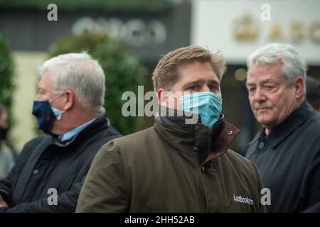 Ascot, Bergen, Großbritannien. 23rd. Januar 2022. Trainer Dan Skelton heute bei Ascot Races. Quelle: Maureen McLean/Alamy Stockfoto