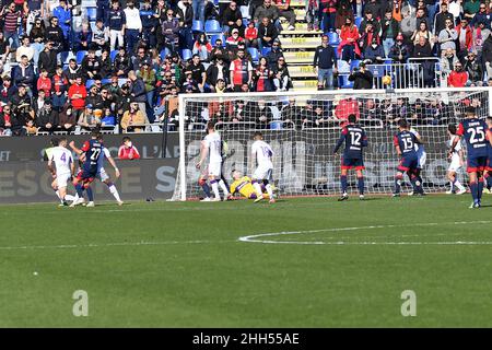 Sardegna Arena, Cagliari, Italien, 23. Januar 2022, Traversa während des Spiels Cagliari Calcio gegen ACF Fiorentina - italienische Fußballserie A Stockfoto