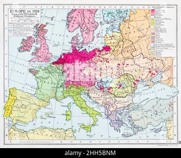 1936 Historische Atlas-Karte des alten Russlands, der frühen Sowjetunion. Ukraine & Schwarzes Meer deutlich unten. Für die russische Geschichte, Ereignisse in der Ukraine und auf der Krim Stockfoto