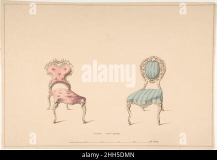 Design for Chairs, Louis Quinze Style 1835–1900 Robert William Hume British. Design für Stühle, Louis Quinze Style 391724 Stockfoto