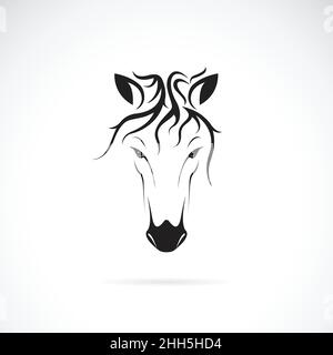 Vektor eines Pferdekopfes auf weißem Hintergrund. Wilde Tiere. Pferdekopf-Symbol oder -Logo. Leicht editierbare Vektorgrafik mit Ebenen. Stock Vektor