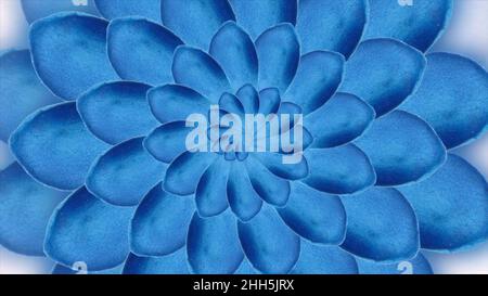 Abstrakte High Definition-CGI-Bewegungshintergründe, ideal für die Bearbeitung, LED-Hintergründe oder Ausstrahlung mit einem gelben und violetten Fraktal wie Blume Stockfoto