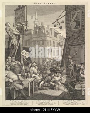Beer Street 4. Februar 1751 William Hogarth Britisch. Beer Street 400269 Stockfoto
