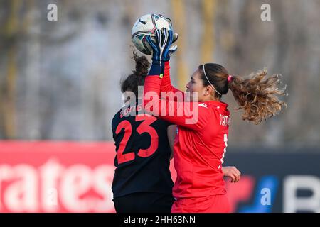 Mailand, Italien. 23rd Januar 2021. Vismara Sports Center, 23.01.22 Torhüterin Amanda Tampieri (#1 UC Sampdoria) während der Frauen Serie A Spiel zwischen AC Mailand und UC Sampdoria im Vismara Sports Center in Mailand, Italien Cristiano Mazzi/SPP Kredit: SPP Sport Pressefoto. /Alamy Live News Stockfoto