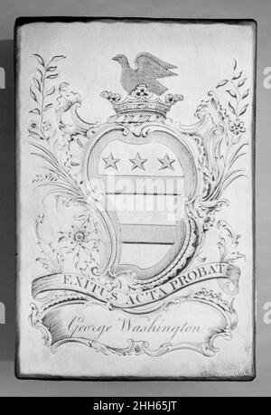 Kupferdruckplatte für Bookplate von George Washington 1772 Anonymous, British, 18th Century British. Kupferdruckplatte für Bookplate von George Washington 434105 Stockfoto