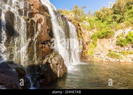 Australien, Victoria, Halls Gap, Blick auf die MacKenzie Falls im Grampians National Park Stockfoto