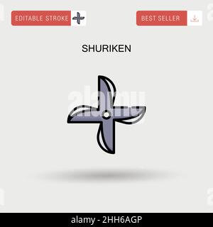 Einfaches Vektorsymbol für Shuriken. Stock Vektor