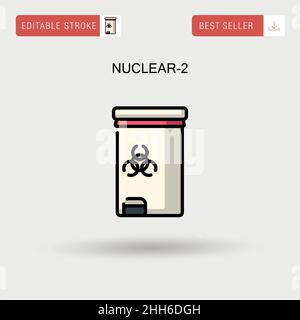 Nuclear-2 einfaches Vektorsymbol. Stock Vektor