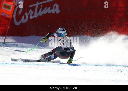 Ragnhild Mowinckel (NOR) während des FIS Ski World Cup 2022 - Super Giant Frauen, alpines Skirennen in Cortina d'Ampezzo, Italien, Januar 23 2022 Stockfoto