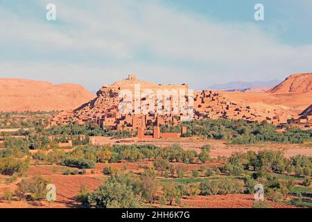 Kasbah Ait Ben Haddou im Atlas-Gebirge von Marokko Stockfoto