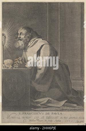 St. Francis de Paul 1627 Claude Mellan Französisch. St. Francis de Paul 392757 Stockfoto