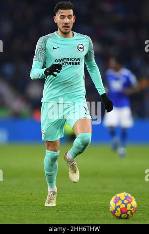 LEICESTER, GROSSBRITANNIEN. JAN 23rd Jakub Moder von Brighton und Hove Albion während des Premier League-Spiels zwischen Leicester City und Brighton und Hove Albion am Sonntag, 23rd. Januar 2022 im King Power Stadium, Leicester. (Kredit: Jon Hobley | MI News) Kredit: MI Nachrichten & Sport /Alamy Live News Stockfoto