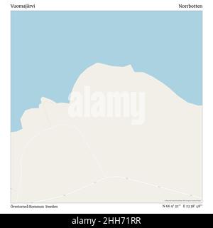 Vuomajärvi, Övertorneå Kommun, Schweden, Norrbotten, N 66 9' 32'', E 23 38' 48'', map, Timeless Map veröffentlicht im Jahr 2021. Reisende, Entdecker und Abenteurer wie Florence Nightingale, David Livingstone, Ernest Shackleton, Lewis and Clark und Sherlock Holmes haben sich bei der Planung von Reisen zu den entlegensten Ecken der Welt auf Karten verlassen.Timeless Maps kartiert die meisten Orte auf der Welt und zeigt die Verwirklichung großer Träume. Stockfoto