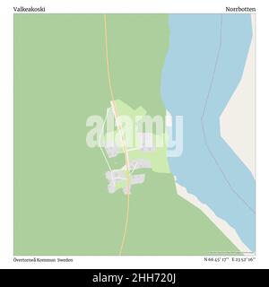 Valkeakoski, Övertorneå Kommun, Schweden, Norrbotten, N 66 45' 17'', E 23 52' 16'', map, Timeless Map veröffentlicht im Jahr 2021. Reisende, Entdecker und Abenteurer wie Florence Nightingale, David Livingstone, Ernest Shackleton, Lewis and Clark und Sherlock Holmes haben sich bei der Planung von Reisen zu den entlegensten Ecken der Welt auf Karten verlassen.Timeless Maps kartiert die meisten Orte auf der Welt und zeigt die Verwirklichung großer Träume. Stockfoto