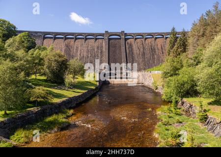 Claerwen-Staudamm, Elan Valley, Powys, Wales Stockfoto