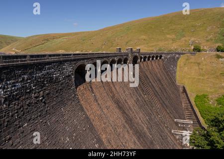 Claerwen-Staudamm, Elan Valley, Powys, Wales Stockfoto