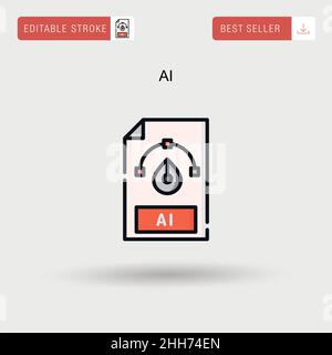 AI einfaches Vektor-Symbol. Stock Vektor