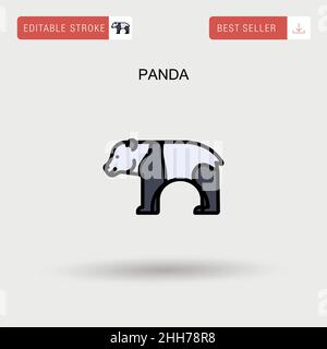 Einfaches Vektorsymbol Panda. Stock Vektor