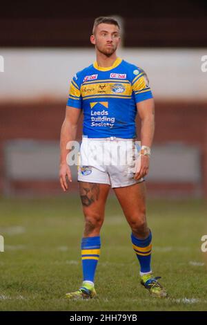 Bradford, Großbritannien. 23rd Januar 2022. Odsal Stadium, Bradford, West Yorkshire, 23th. Januar 2022. Vor der Saison Rugby League freundlich - Bradford Bulls gegen Leeds Rhinos Jack Walker von Leeds Rhinos. Kredit: Touchlinepics/Alamy Live Nachrichten Stockfoto