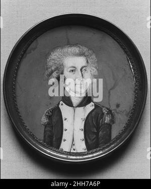 Porträtminiatur des Marquis de Lafayette 1775–1883. Porträt-Miniatur des Marquis de Lafayette. 1775–1883. Elfenbein. Wahrscheinlich in Frankreich hergestellt Stockfoto