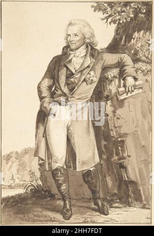 Porträt von Sir Benjamin Thompson, Graf von Rumford n.d. Jean-Baptiste-François Bosio Französisch. Porträt von Sir Benjamin Thompson, Graf von Rumford. Jean-Baptiste-François Bosio (Französisch, Monaco 1764–1827 Paris). Pinsel und braun waschen über Graphit Unterzeichnung.. Zeichnungen Stockfoto