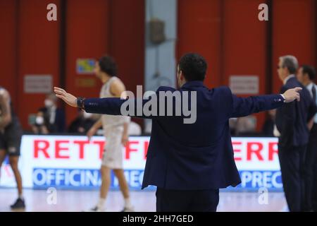 PalaRadi, Cremona, Italien, 23. Januar 2022, Paolo Galbiati (Vanoli Cremona) während der Vanoli Basket Cremona gegen Umana Reyer Venezia - Italienische Basketball A Serie Championship Stockfoto