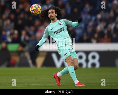 Leicester, Großbritannien. 23rd Januar 2022. Marc Cucurella von Brighton während des Premier League-Spiels im King Power Stadium, Leicester. Bildnachweis sollte lauten: Darren Staples/Sportimage Credit: Sportimage/Alamy Live News Stockfoto