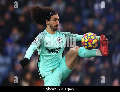 Leicester, Großbritannien. 23rd Januar 2022. Marc Cucurella von Brighton während des Premier League-Spiels im King Power Stadium, Leicester. Bildnachweis sollte lauten: Darren Staples/Sportimage Credit: Sportimage/Alamy Live News Stockfoto