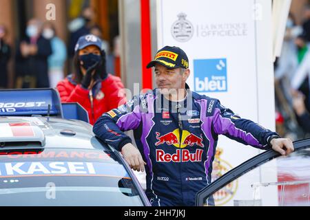 19 Sebastien LOEB (FRA), Isabelle GALMICHE (FRA), M-SPORT FORD WORLD RALLY TEAM FORD, Puma Rally1, Podium während der WRC World Rally Car Championship 2022, Ausgabe 90th der Monte Carlo Rallye vom 20. Bis 23. Januar 2022 in Monaco - Foto: Gregory Lenormand/DPPI/LiveMedia Stockfoto