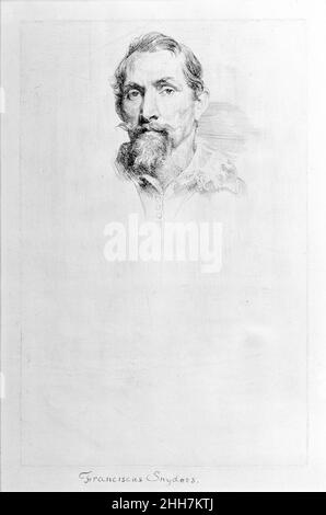 Frans Snyders, aus der Ikonographie des frühen 17th. Jahrhunderts Anthony van Dyck Flämisch. Frans Snyders, aus der Ikonographie. Die Ikonographie. Anthony van Dyck (Flämisch, Antwerpen 1599–1641 London). Anfang 17th. Jahrhundert. Ätzen; erster Zustand. Ausdrucke Stockfoto