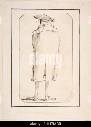 Karikatur eines Mannes von hinten gesehen 1760 (?) Giovanni Battista Tiepolo Italienisch. Karikatur eines Mannes von hinten gesehen 459695 Stockfoto