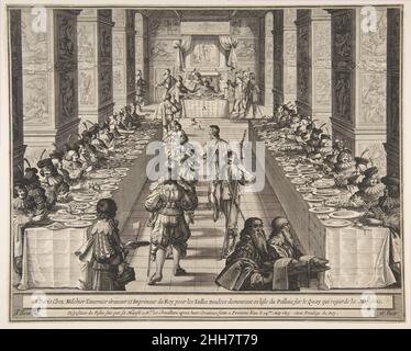 Bankett der Chevaliers des Heiligen Geistes 1634 Abraham Bosse Französisch. Bankett der Chevaliers des Heiligen Geistes 386353 Stockfoto