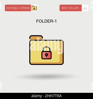 Folder-1 einfaches Vektorsymbol. Stock Vektor