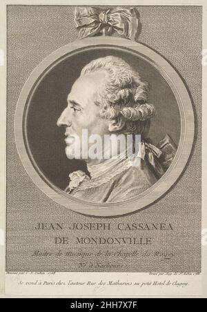 Porträt von Jean-Joseph Cassanea de Mondonville 1768 Augustin de Saint-Aubin Französisch. Porträt von Jean-Joseph Cassanea de Mondonville 422891 Stockfoto