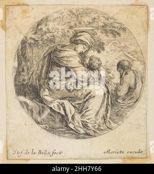 Ruhe auf der Flucht nach Ägypten ca. 1641 Stefano della Bella Italienisch. Ruhe auf der Flucht nach Ägypten 397414 Stockfoto