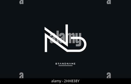 NB, BN, N, B abstrakte Buchstaben Logo-Emblem Monogramm Stock Vektor