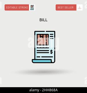 Einfaches Vektorsymbol für Rechnung. Stock Vektor