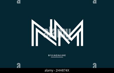Alphabet Buchstaben NM, MN Logo Emblem Monogramm Stock Vektor