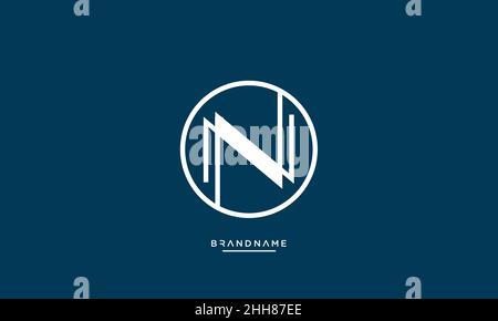 Alphabet Buchstaben NEIN, AUF dem anfänglichen Logo-Emblem Monogramm Stock Vektor