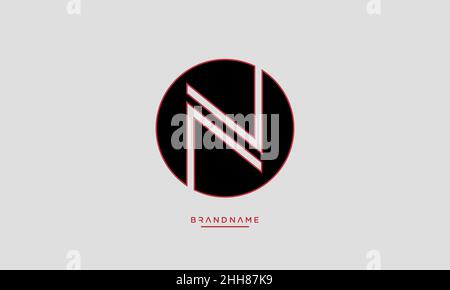 Alphabet Buchstaben NEIN, AUF dem anfänglichen Logo-Emblem Monogramm Stock Vektor