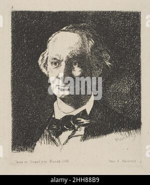 Porträt von Charles Baudelaire, volles Gesicht, nach einer Fotografie von Nadar 1868 Edouard Manet Französisch. Porträt von Charles Baudelaire, Full Face, nach einer Fotografie von Nadar 376108 Stockfoto