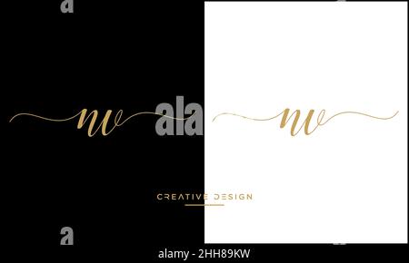 NV, VN Alphabet Letters Abstraktes Logo Monogramm Stock Vektor