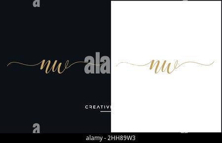 NW, WN Alphabet Buchstaben Abstraktes Logo Emblem Monogramm Stock Vektor