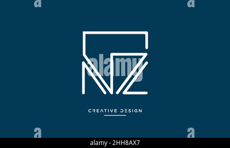 NZ, ZN Alphabet Letters Abstract Logo Vector Template Stock Vektor