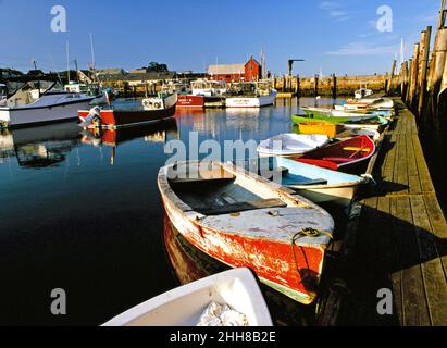 Rockport Harbor, Massachusetts im Sommer Stockfoto