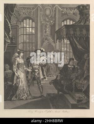 König Henry der Achte und Anna Bullen 19th Jahrhundert nach William Hogarth Briten. König Heinrich der Achte und Anna Bullen 401174 Stockfoto