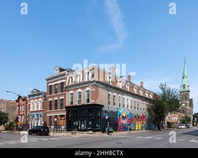 Wohngebäude im Stadtteil Pilsen Stockfoto