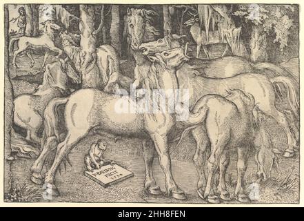 Gruppe von sieben Pferden 1534 Hans Baldung (genannt Hans Baldung Grien) Deutsch. Gruppe von sieben Pferden 416802 Stockfoto