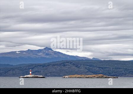 Berge in der Nähe von Ushuaia und dem Beagle-Kanal, Feuerland, Argentinien - Reiseziel Stockfoto