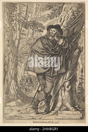 James Howel Standing in a Forest 1641 Claude Mellan Französisch. James Howel im Wald 393276 Stockfoto